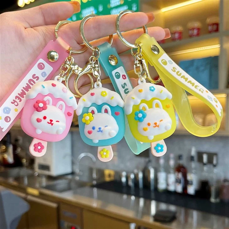 Bunny Ice Cream Cartoon Keychain
